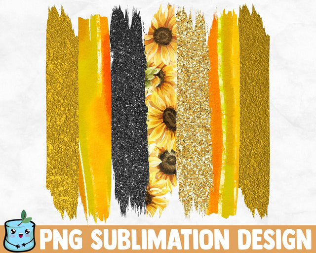 Gold Sunflower Glitter Brush Strokes SVG MintyMarshmallows 