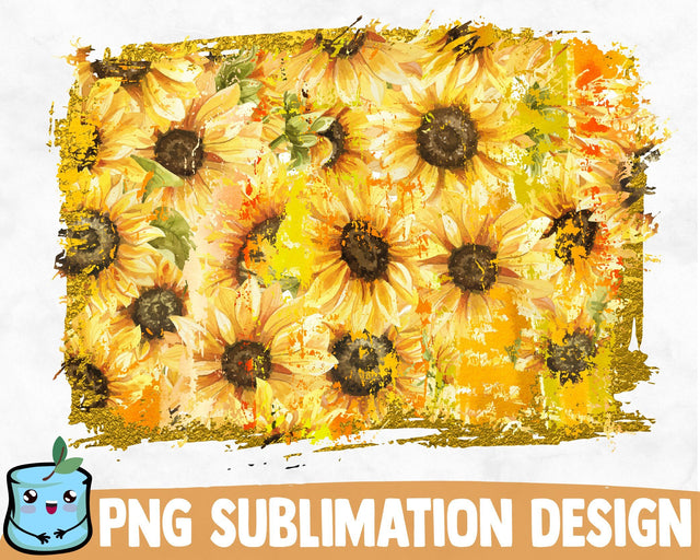 Gold Sunflower Sublimation Background SVG MintyMarshmallows 