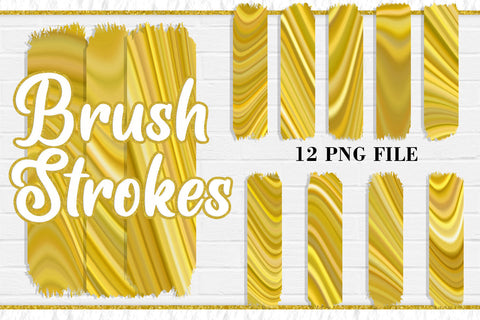Gold wave Brush Strokes, PNG Sublimation Design Sublimation artnoy 