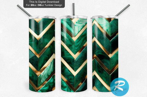 Golden Blue Herringbone 20 oz / 30 oz Tumbler PNG Sublimation Regulrcrative 
