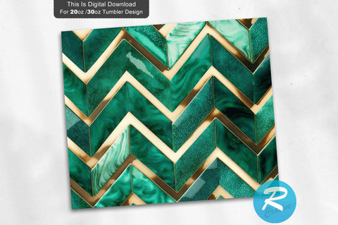 Golden Blue Herringbone 20 oz / 30 oz Tumbler PNG Sublimation Regulrcrative 