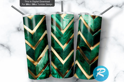 Golden Blue Herringbone 20 oz / 30 oz Tumbler PNG Sublimation Regulrcrative 