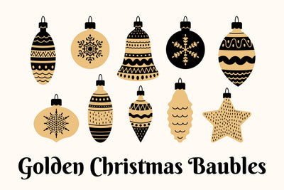 Golden Christmas Baubles Sublimation Rin Green 