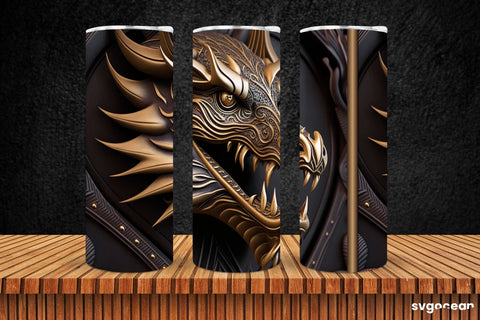 Golden Dragon Tumbler | Skinny 20 oz | Sublimation SVG SvgOcean 