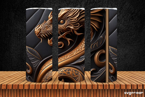Golden Dragon Tumbler | Skinny 20 oz | Sublimation SVG SvgOcean 