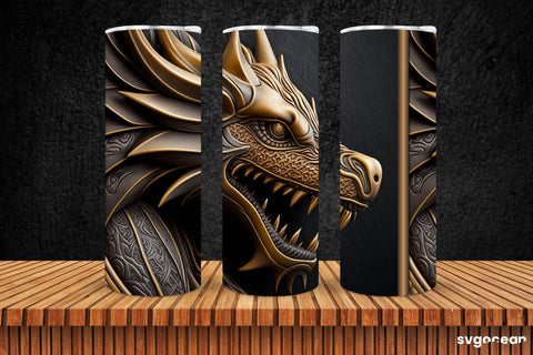 Golden Dragon Tumbler | Skinny 20 oz | Sublimation SVG SvgOcean 
