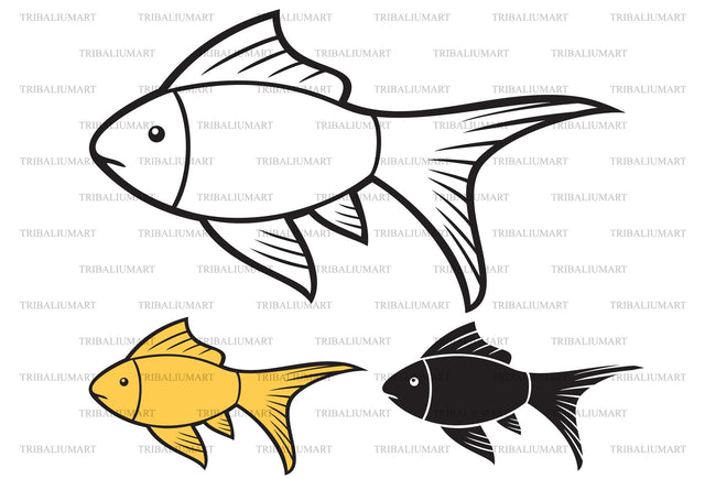 Golden fish SVG TribaliumArtSF 