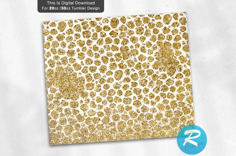 Golden Glitter Leopard 20 oz / 30 oz Tumbler PNG Sublimation Regulrcrative 