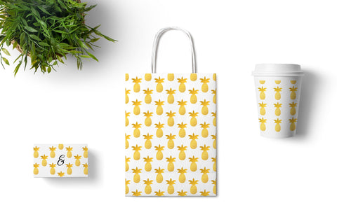Golden pineapple seamless pattern. Digital Paper bundle Digital Pattern LaBelezoka 