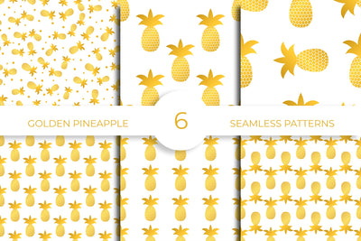 Golden pineapple seamless pattern. Digital Paper bundle Digital Pattern LaBelezoka 