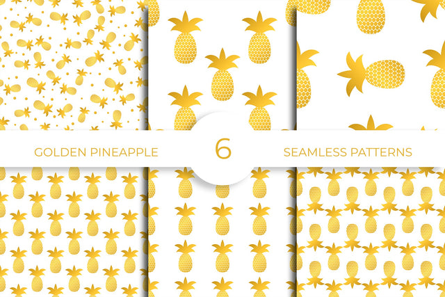 Golden pineapple seamless pattern. Digital Paper bundle Digital Pattern LaBelezoka 