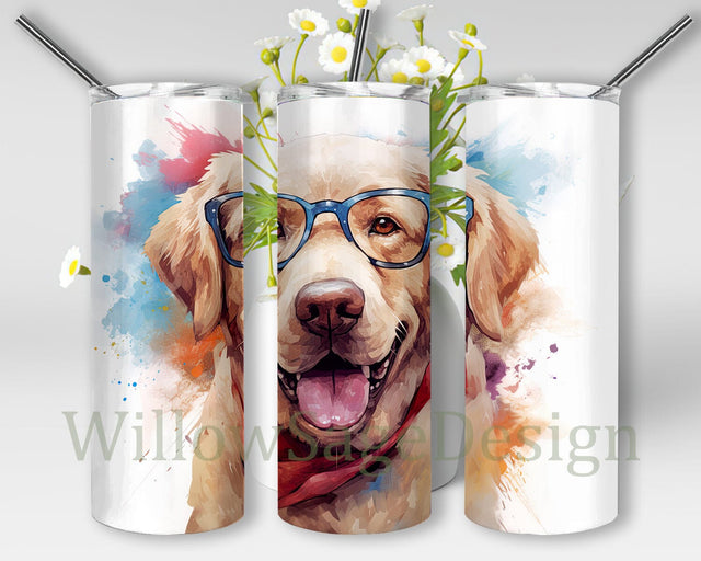 Golden Retriever Dog 20oz Skinny Tumbler Png, Golden Retriever Tumbler, Dog Sublimation Design, Animal Tumbler, Pet Lover Wrap, Dog Tumbler Sublimation WillowSageDesign 