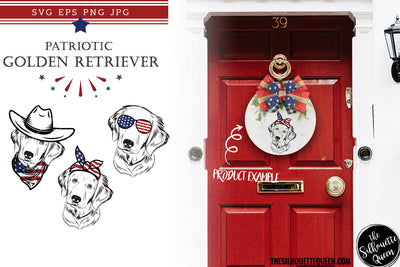 Golden Retriever Dog Patriotic Cut files and Sublimation SVG Loveleen Kaur 