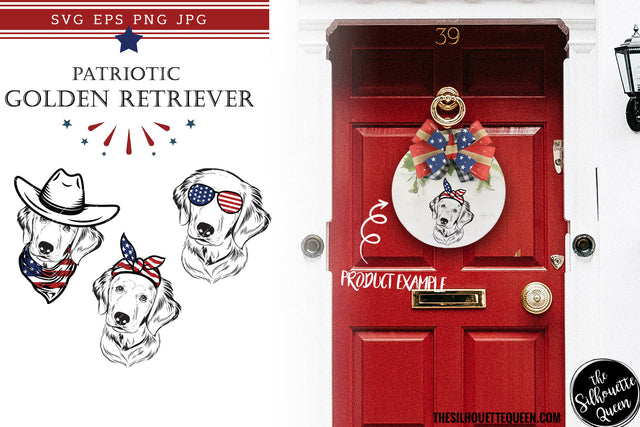 Golden Retriever Dog Patriotic Cut files and Sublimation SVG Loveleen Kaur 
