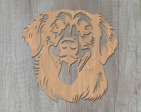 Golden Retriever Laser SVG Cut File, Golden Retriever Glowforge File, Golden Retriever DXF, Golden Retriever Wall Art SVG SVG HappyDesignStudio 