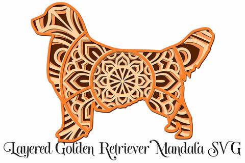 Golden Retriever Mandala - Dog SVG - 4 Layered Design SVG Digital Honeybee 