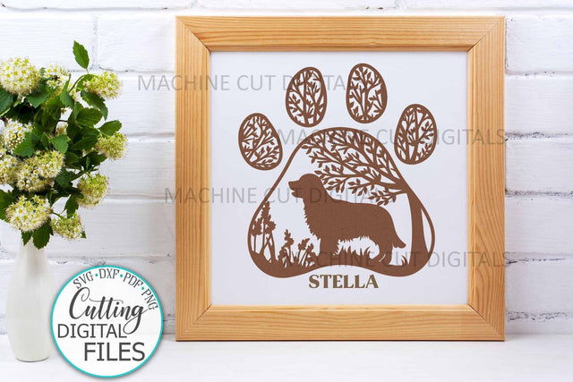 Golden Retriever Paw Dog round sign svg dxf pdf cut out file SVG kartcreationii 