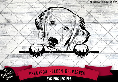 Golden Retriever Peek A Boo | Peekaboo | Peeking Dog Face SVG for Glowforge, Cricut, Laser, Silhouette, Scan n cut files SVG Loveleen Kaur 