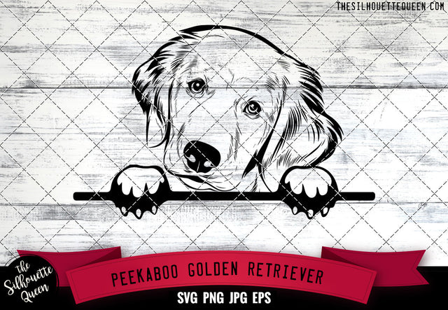 Golden Retriever Peek A Boo | Peekaboo | Peeking Dog Face SVG for Glowforge, Cricut, Laser, Silhouette, Scan n cut files SVG Loveleen Kaur 