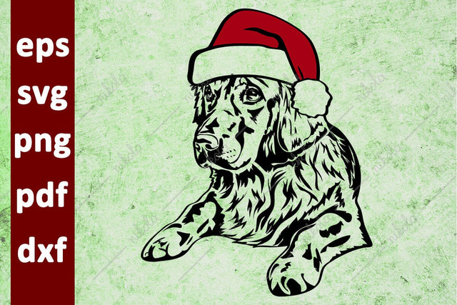 Golden Retriever Santa Hat Cut File Clipart PNG SVG EPS DXF PDF SVG nikola 