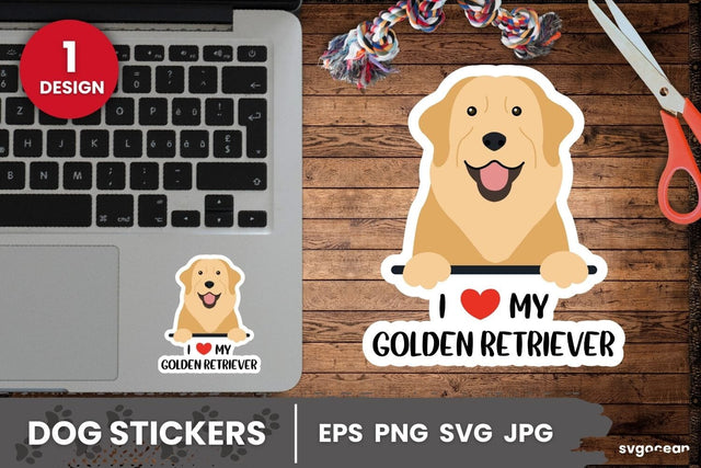 Golden Retriever Sticker SVG | Printable | Digital planner SVG SvgOcean 