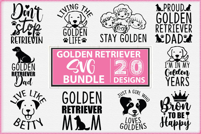 Golden Retriever SVG Designs Bundle SVG Creativeart88 