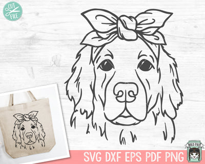 Golden Retriever SVG, Dog Bandana SVG, Dog Cut File, Dog SVG File, Dog Mom svg, Dog Lover svg, Dog Shirt svg, Animal Face svg, Puppy svg SVG Wild Pilot 