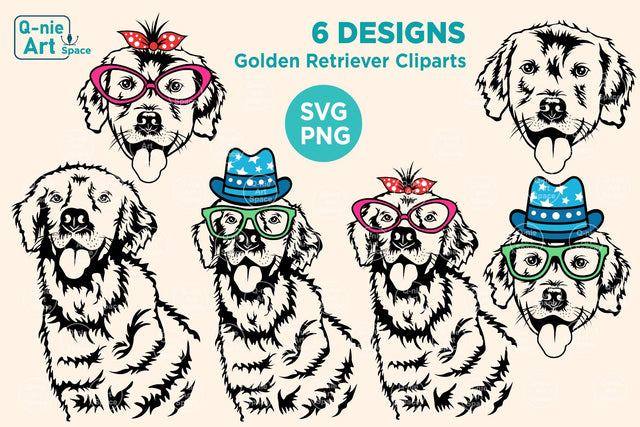 Golden Retriever SVG, Dog Clipart, Pet Clipart SVG Q-nie Art Space 