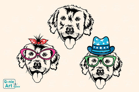 Golden Retriever SVG, Dog Clipart, Pet Clipart SVG Q-nie Art Space 