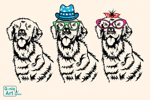 Golden Retriever SVG, Dog Clipart, Pet Clipart SVG Q-nie Art Space 