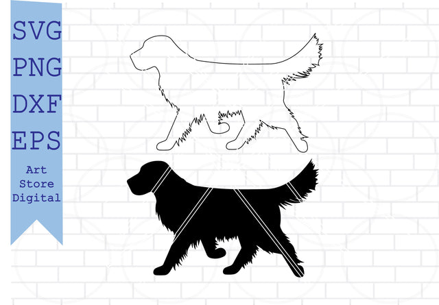 Golden Retriever Svg, Golden Retriever Outline Svg, Png, Eps, Dxf Files SVG Artstoredigital 