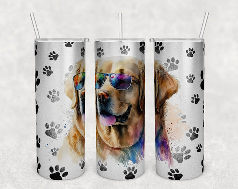 Golden Retriever Tumbler Wraps Bundle, 20 Oz Skinny Tumbler Golden Retriever Sublimation Designs, Seamless Goldie PNG, 5 Designs Sublimation HappyDesignStudio 