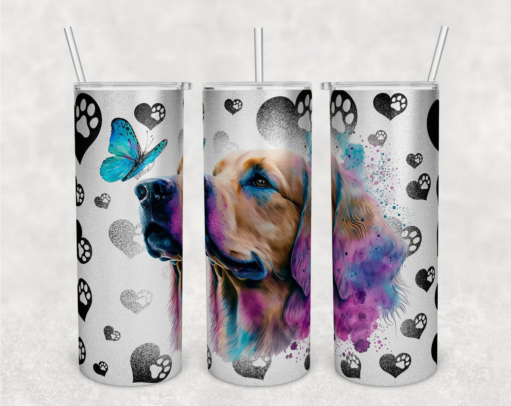 Golden Retriever Tumbler Wraps Bundle, 20 Oz Skinny Tumbler Golden ...