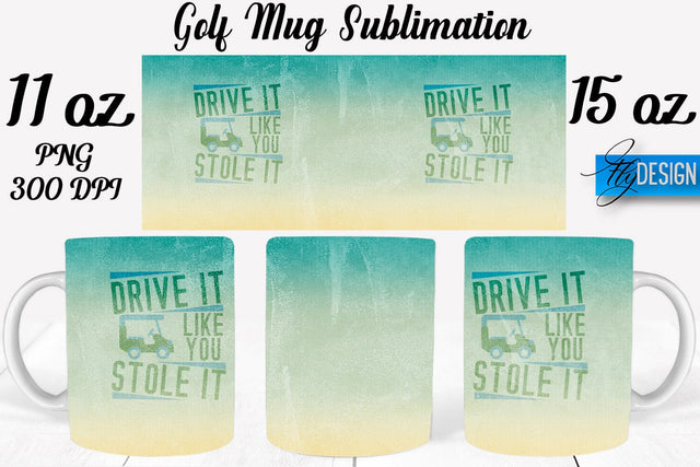 Golf 11 Oz | 15 Oz Mug Sublimation Sublimation Fly Design 