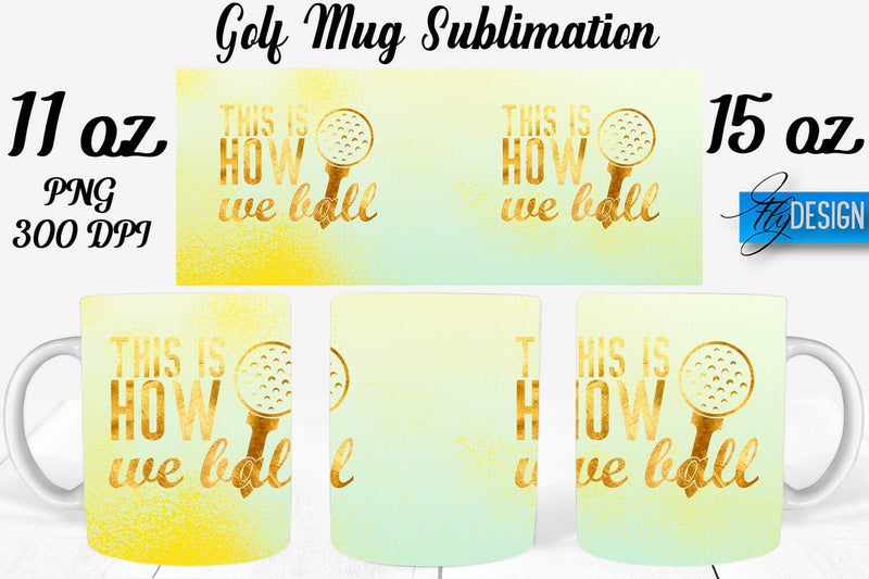 Golf 11 Oz | 15 Oz Mug Sublimation Sublimation Fly Design 