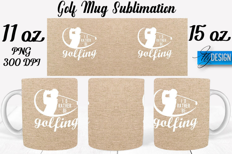 Golf 11 Oz | 15 Oz Mug Sublimation Sublimation Fly Design 