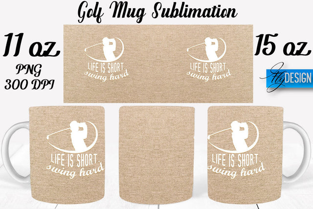 Golf 11 Oz | 15 Oz Mug Sublimation Sublimation Fly Design 