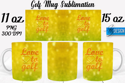 Golf 11 Oz | 15 Oz Mug Sublimation Sublimation Fly Design 