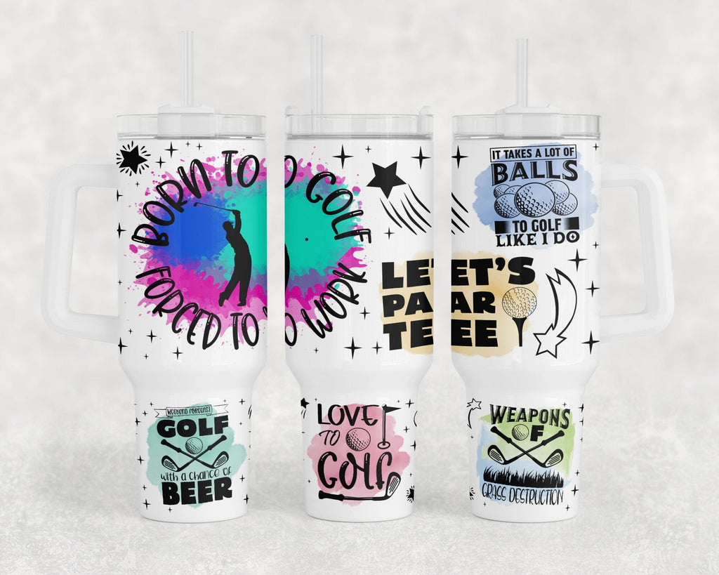 Golf 40oz Tumbler Wrap, Golf Quotes 40oz Quencher Tumbler Sublimation ...