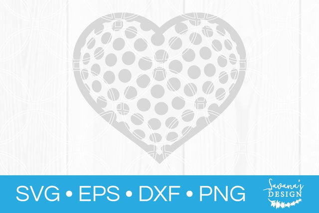 Golf Ball Heart SVG SavanasDesign 