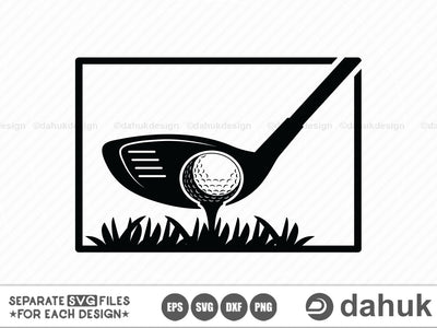 Golf Ball On Tee, Golf Club svg, Golf svg, Golf Ball svg, Golf Bat svg, Golf Logo, cricut design space, vinyl cut files SVG dahukdesign 