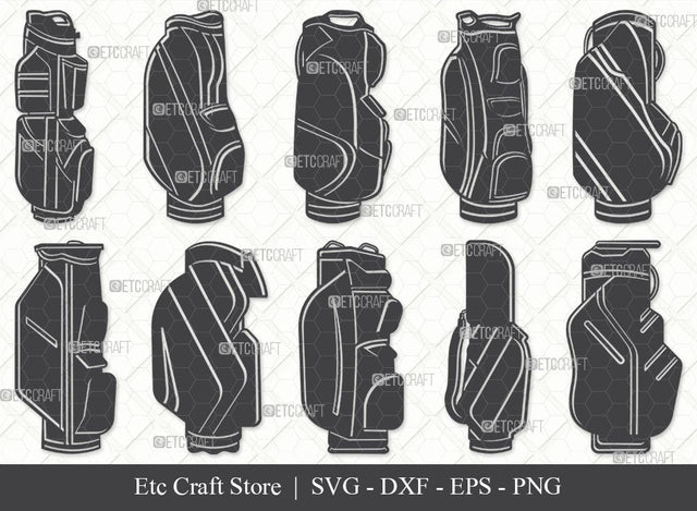 Golf Cart Bag SVG, Bag Silhouette, Sports Svg, Golfing Svg, Golf Bag Svg, Sports Lover Svg, Golf Lover Svg, Golf Bag Bundle SVG ETC Craft 