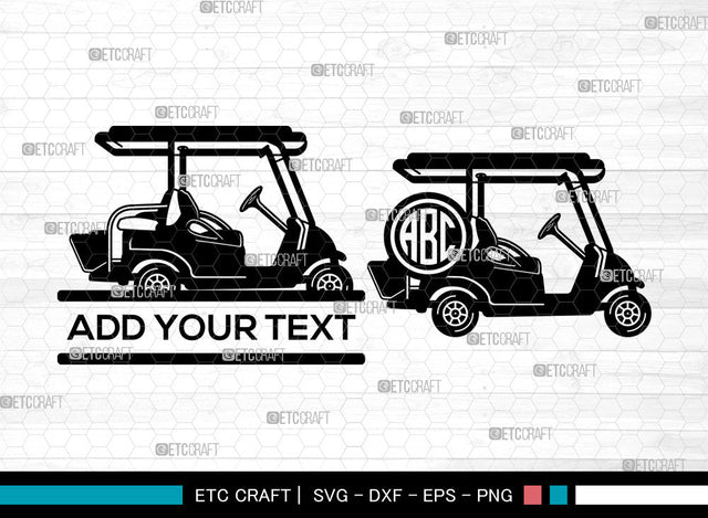 Golf Cart Monogram SVG, Golf Cart SVG, Golf Cart Player Svg, Golfing Svg, Split Monogram Svg, Golf Svg, Golf Cart SVG ETC Craft 