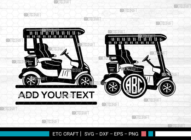 Golf Cart Monogram SVG, Golf Cart SVG, Golf Cart Player Svg, Golfing Svg, Split Monogram Svg, Golf Svg, Golf Cart SVG ETC Craft 