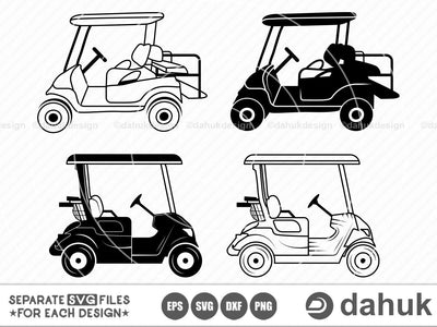 Golf Cart SVG, Golfer Clipart, Golf svg file, Cut file, for silhouette, svg, eps, dxf, png, clipart, cricut design space, vinyl cut files SVG dahukdesign 