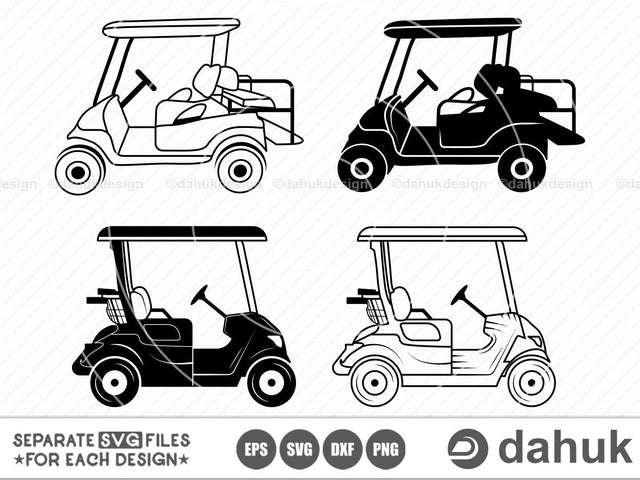 Golf Cart SVG, Golfer Clipart, Golf svg file, Cut file, for silhouette, svg, eps, dxf, png, clipart, cricut design space, vinyl cut files SVG dahukdesign 