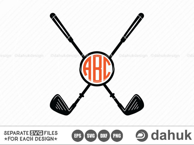 Golf Circle Monogram svg, Golf name frame and ball svg, Golf Logo, Golf frame design, svg, eps, dxf, png SVG dahukdesign 
