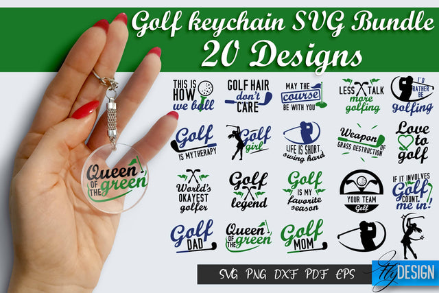 Golf Keychain SVG Bundle | Golf Quotes SVG Design | Funny Quotes SVG SVG Fly Design 