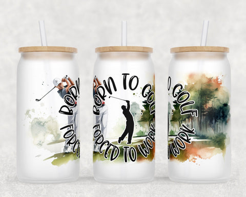 Golf Libbey Glass Can Wraps, 16oz Glass Can Sublimation Designs, Golf Quotes Glass Can PNG Files Sublimation HappyDesignStudio 