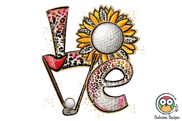 Golf Love Sublimation PNG Designs Sublimation Owlsome.Designs 